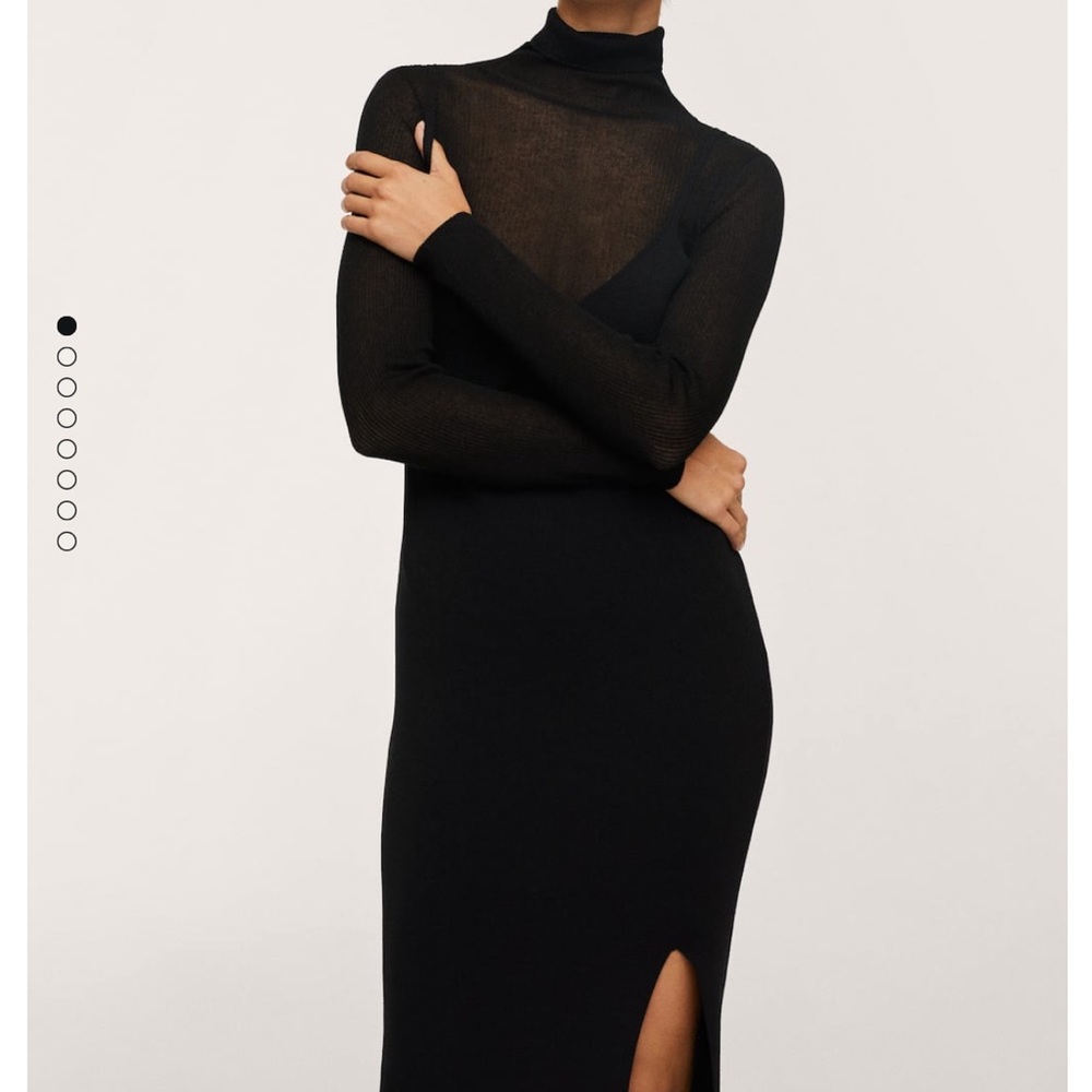 mango side slit dress
